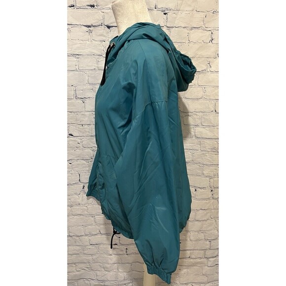 Garage Teal jacket hooded Women's zip up shell windbreaker rainjacket Size Small - Picture 4 of 9